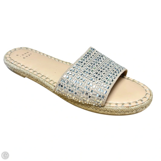 Sandals Flats By A New Day In Silver & Tan, Size: 7