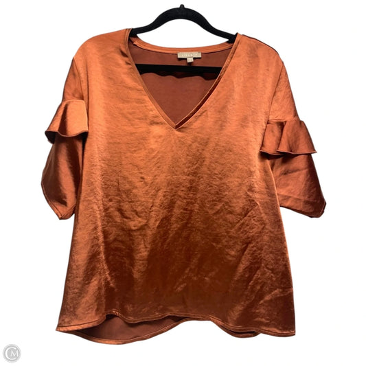 Top Short Sleeve By Lilla P In Bronze, Size: M