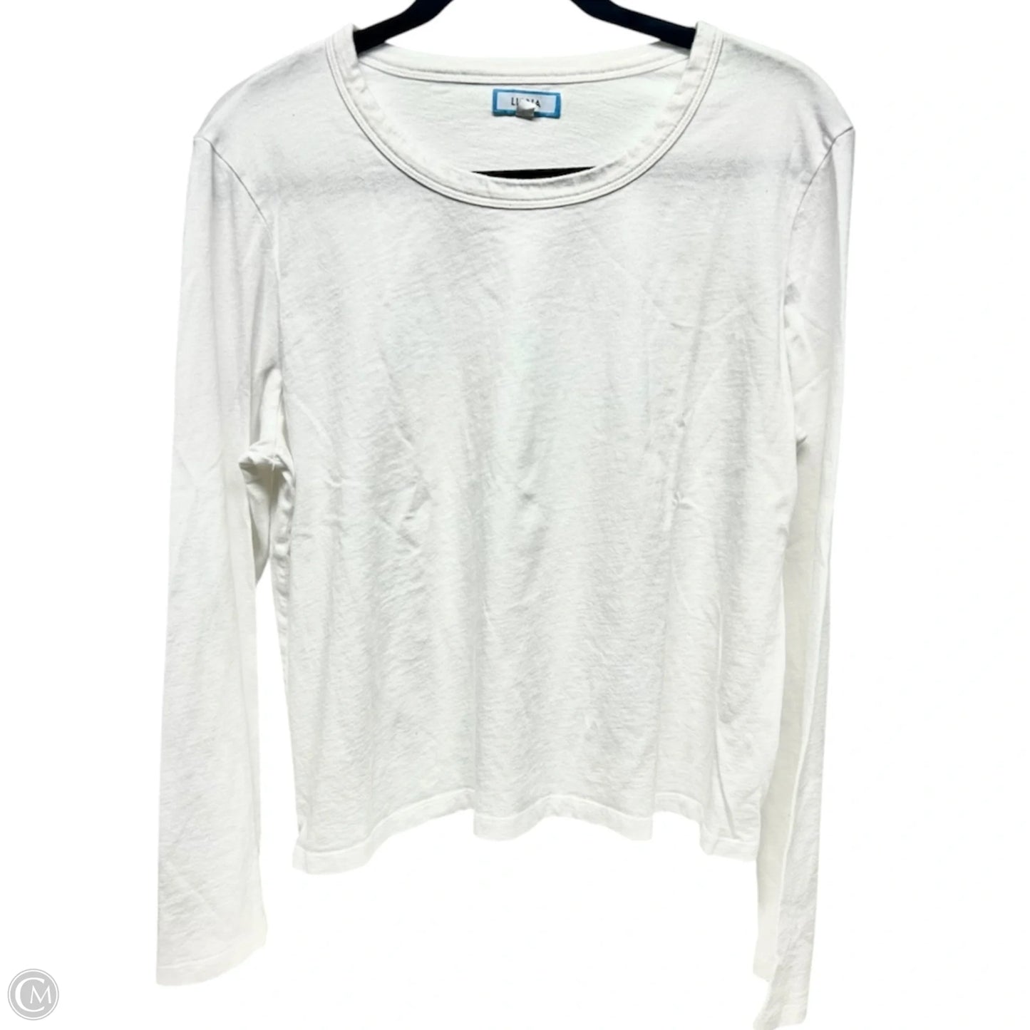 Top Long Sleeve Designer By LIANA In White, Size: L