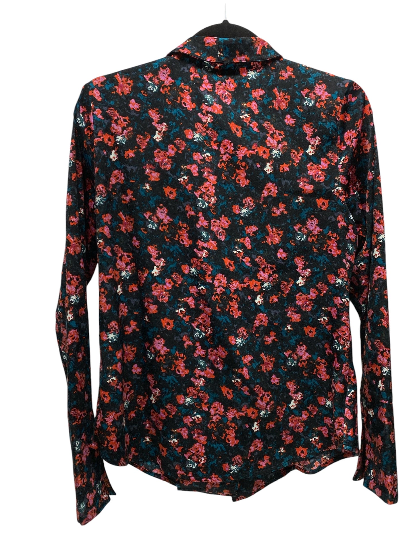 Top Long Sleeve By Something Navy In Floral Print, Size: S