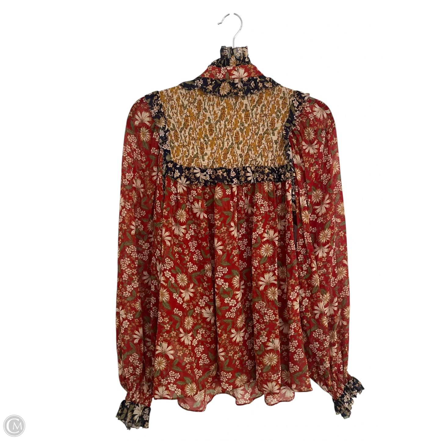 Top Long Sleeve Designer By Cara Cara  In Floral Print, Size: S