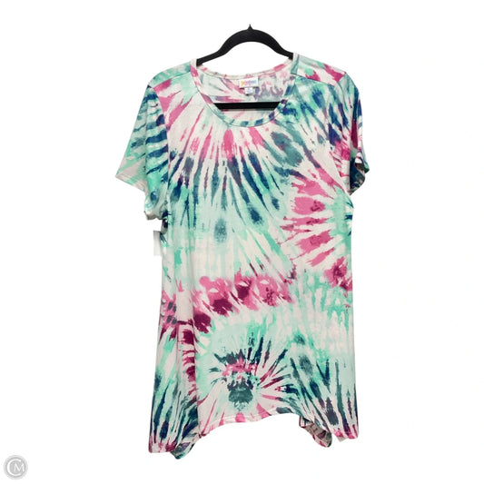 Top Short Sleeve By Lularoe In Tie Dye Print, Size: Xl
