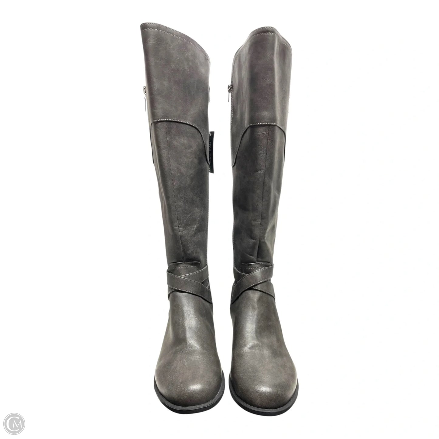 Boots Mid-calf Heels By Guess In Grey, Size: 11