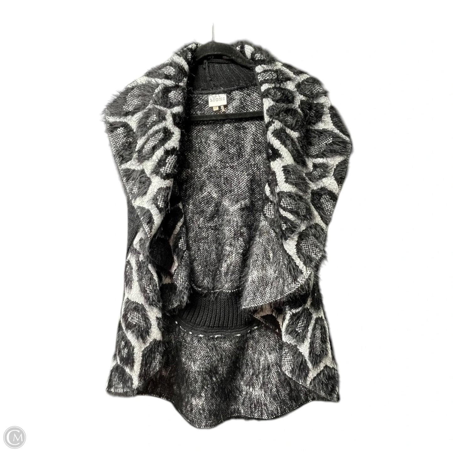 Cardigan By Sioni In Black & Grey, Size: M