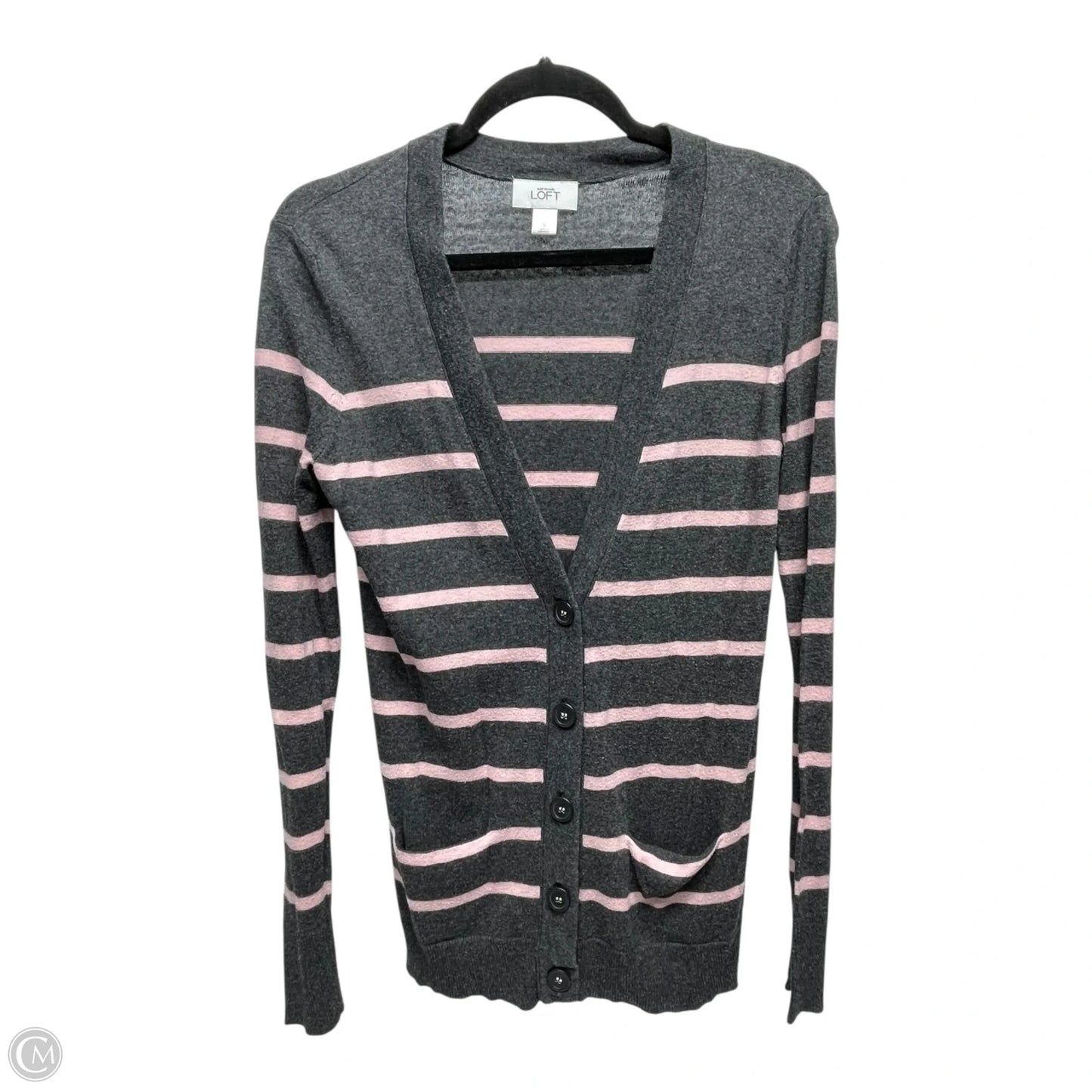Cardigan By Loft In Striped Pattern, Size: S