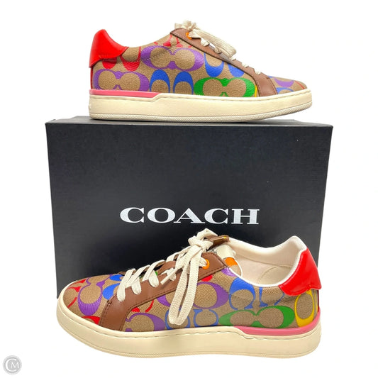 Shoes Designer By Coach In Rainbow Print, Size: 7.5