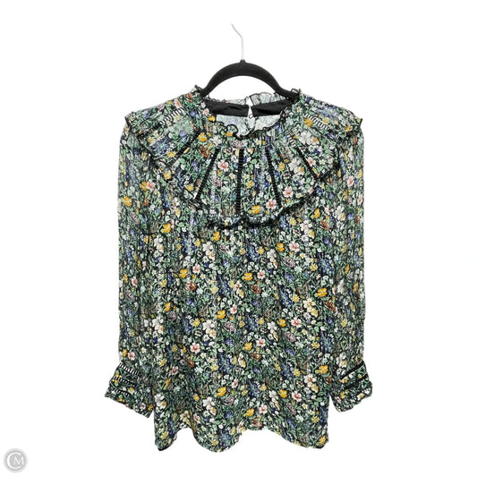 Blouse Long Sleeve By Ranna Gill In Floral Print, Size: Xs