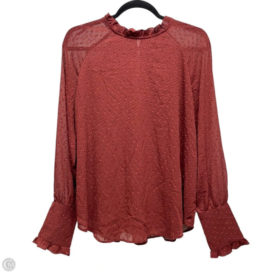 Top Long Sleeve By Ann Taylor In Red, Size: L