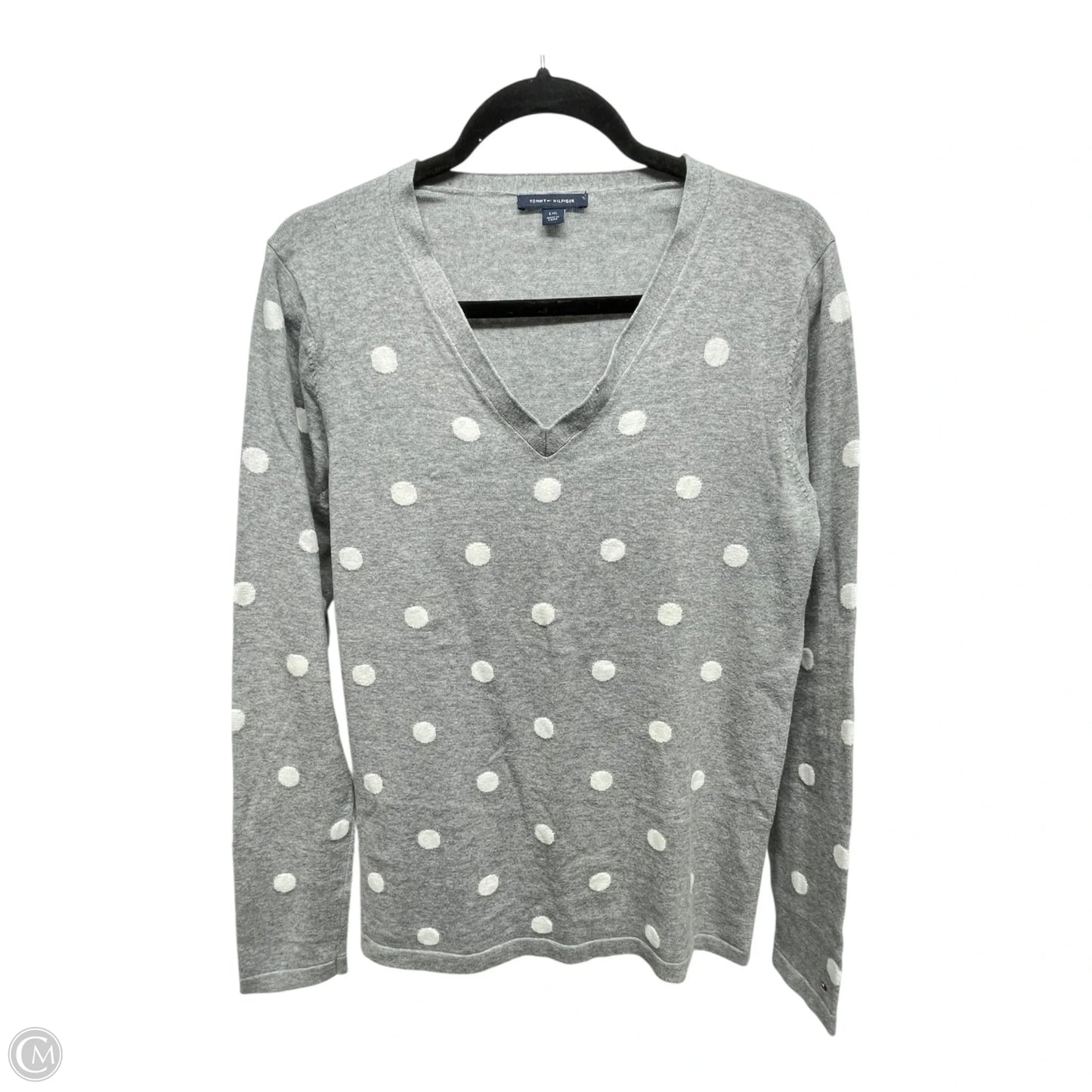 Sweater By Tommy Hilfiger In Polkadot Pattern, Size: L