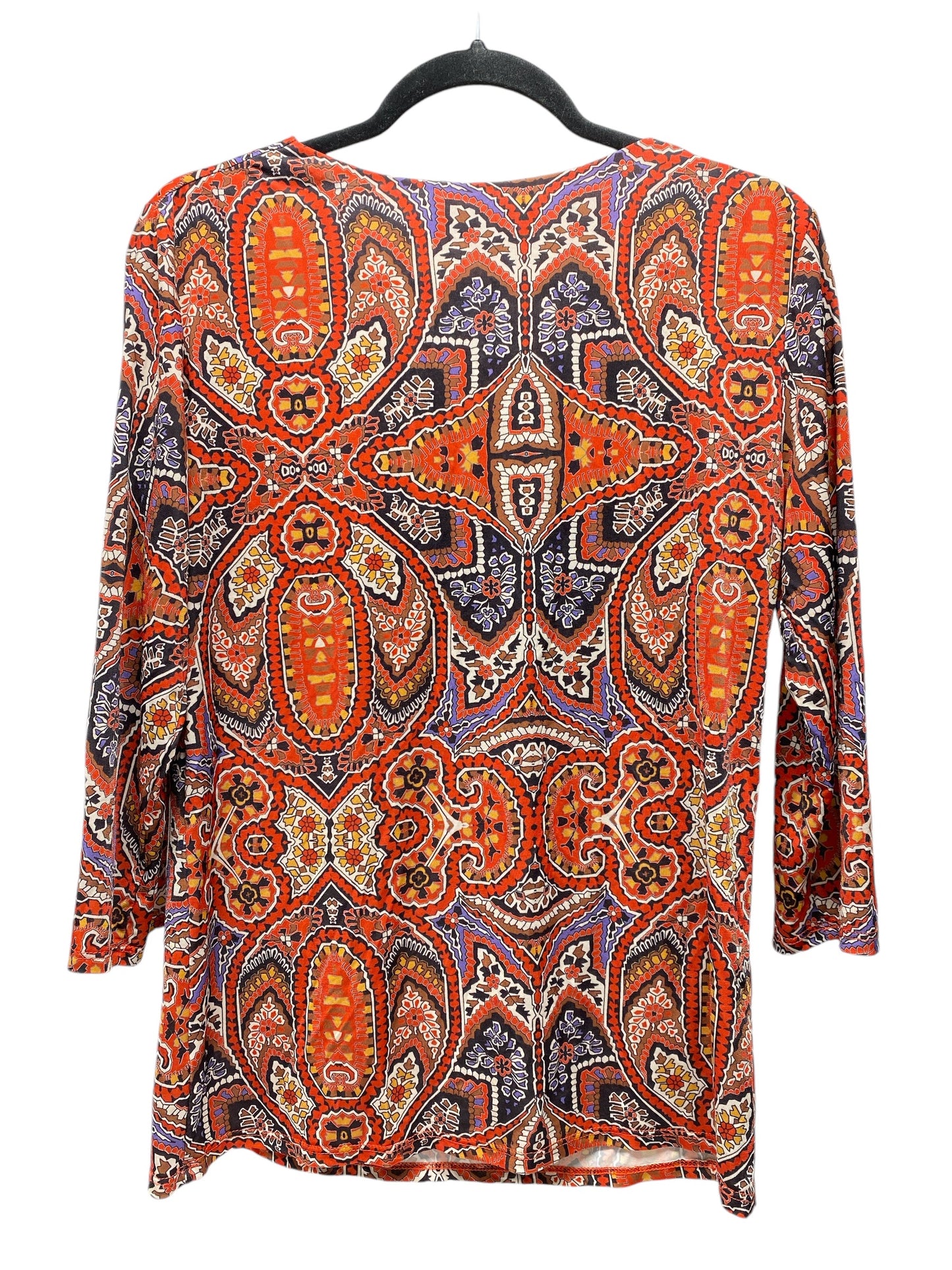 Top 3/4 Sleeve By Peck And Peck In Multi-colored, Size: L