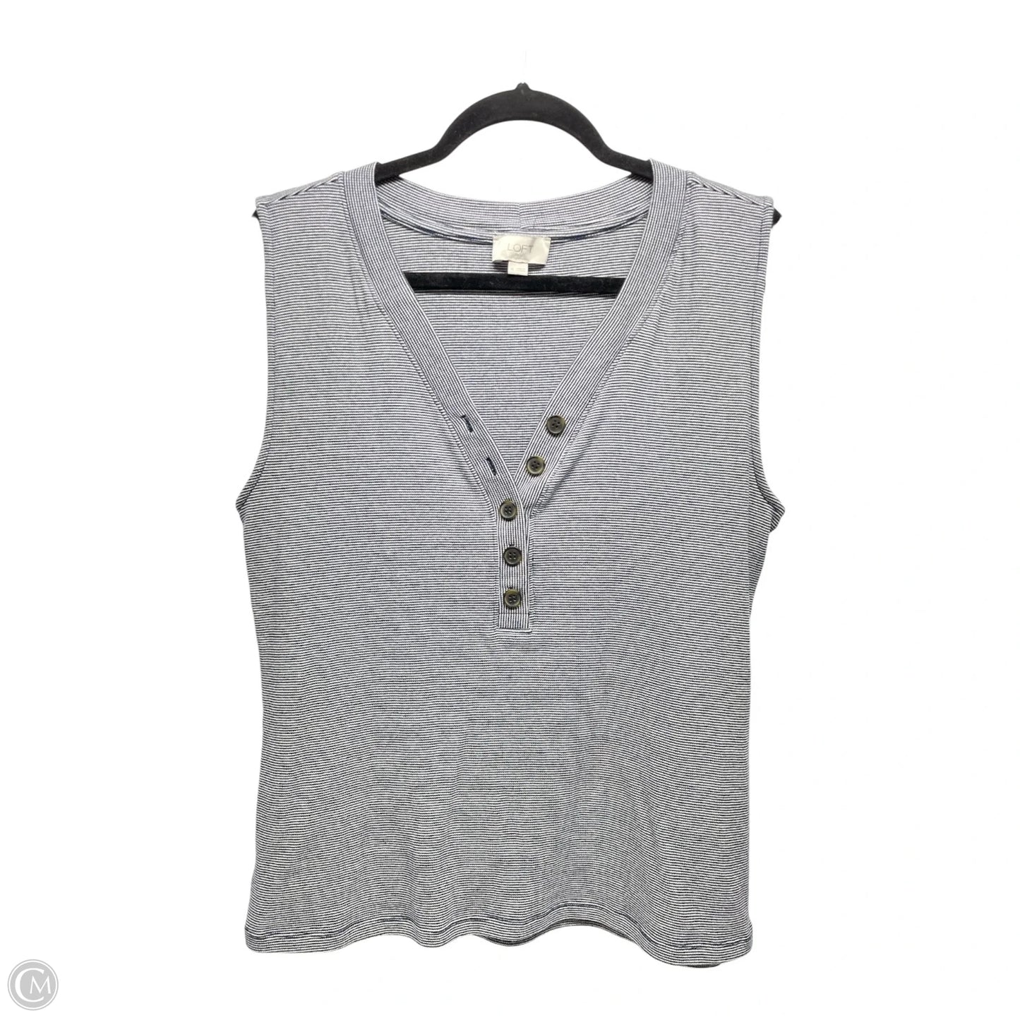 Top Sleeveless By Loft In Striped Pattern, Size: Xl