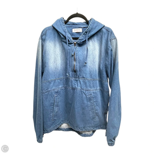 Sweatshirt Hoodie By swank a posh In Blue Denim, Size: Xl