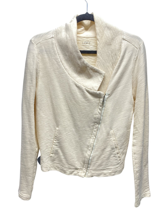 Jacket Moto By Loft In Cream, Size: M