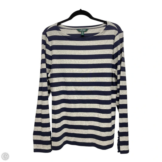 Top Long Sleeve By Lauren By Ralph Lauren In Striped Pattern, Size: Xxl