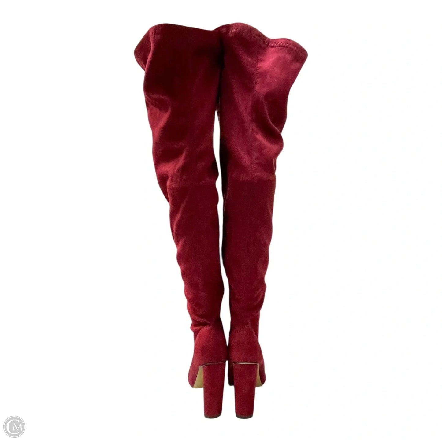 Boots Knee Heels By Refresh In Red, Size: 9
