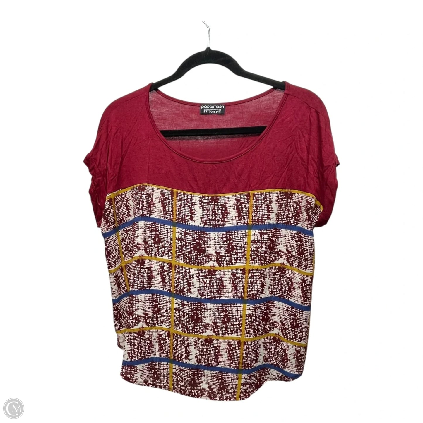 Top Short Sleeve By Papermoon In Multi-colored, Size: Lp