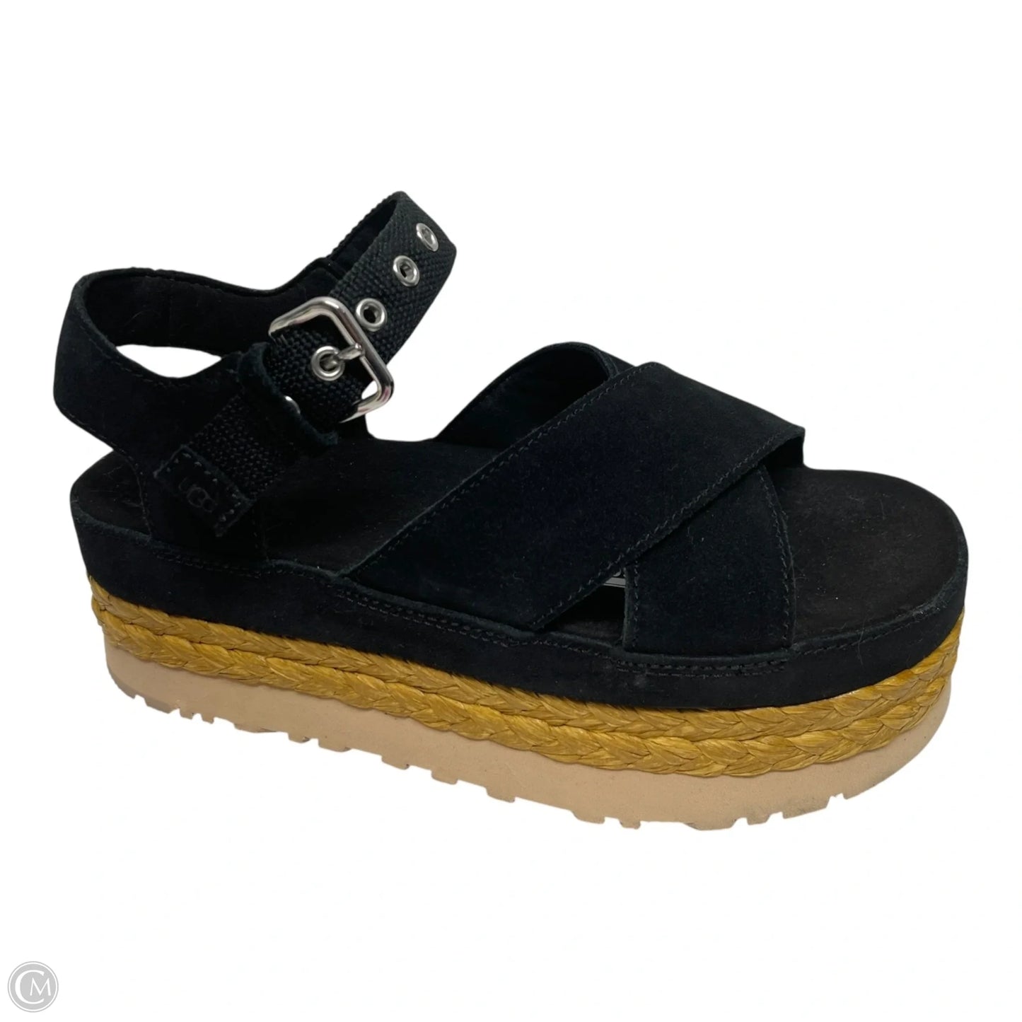 Sandals Designer By Ugg In Black, Size: 7