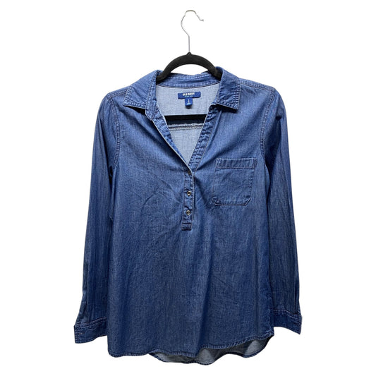 Top Long Sleeve By Old Navy In Blue Denim, Size: S