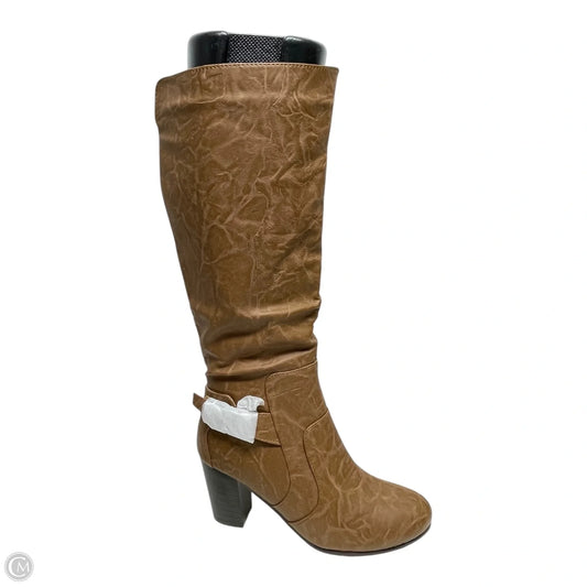 Boots Mid-calf Heels By Journee In Brown, Size: 7