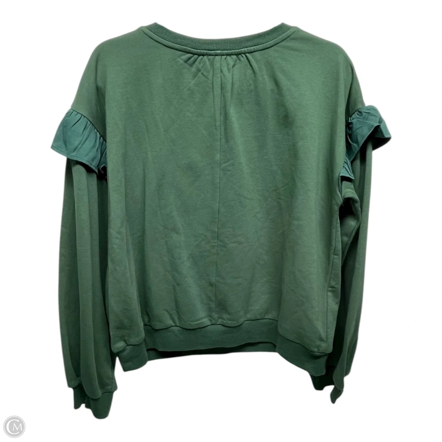 Sweatshirt Crewneck By Voy In Cream & Green, Size: L