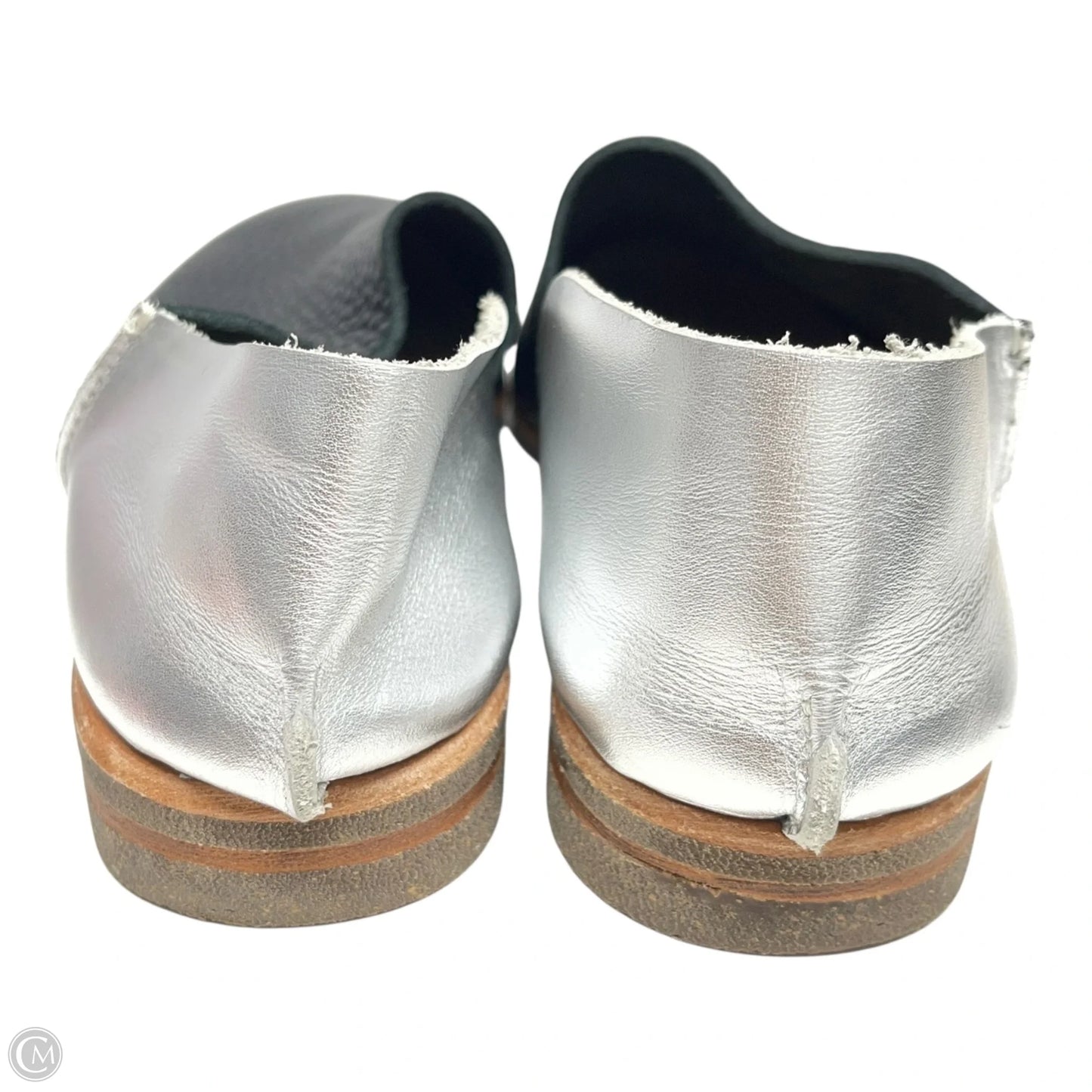 Shoes Flats By Clothes Mentor In Black & Silver, Size: 7