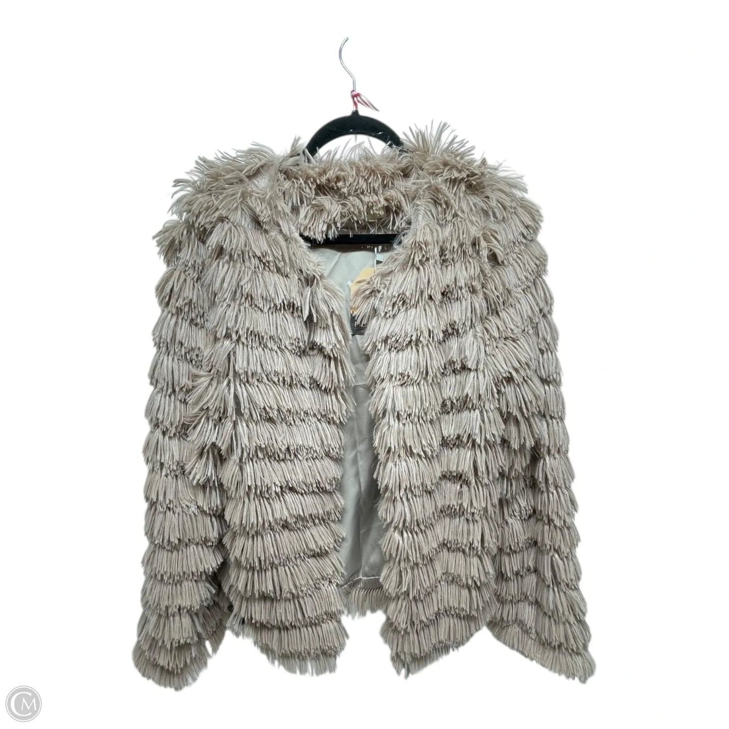 Jacket Faux Fur & Sherpa By Main Strip In Tan, Size: S