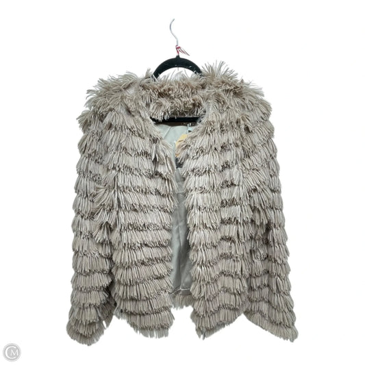 Jacket Faux Fur & Sherpa By Main Strip In Tan, Size: S