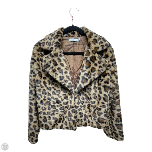 Coat Faux Fur & Sherpa By Lush In Animal Print, Size: S