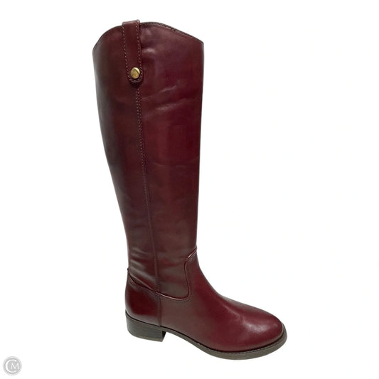 Boots Leather By Inc In Maroon, Size: 6.5