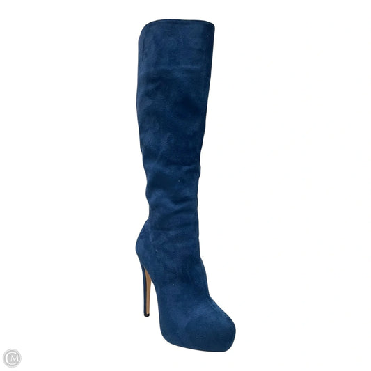 Boots Knee Heels By Clothes Mentor In Blue, Size: 7
