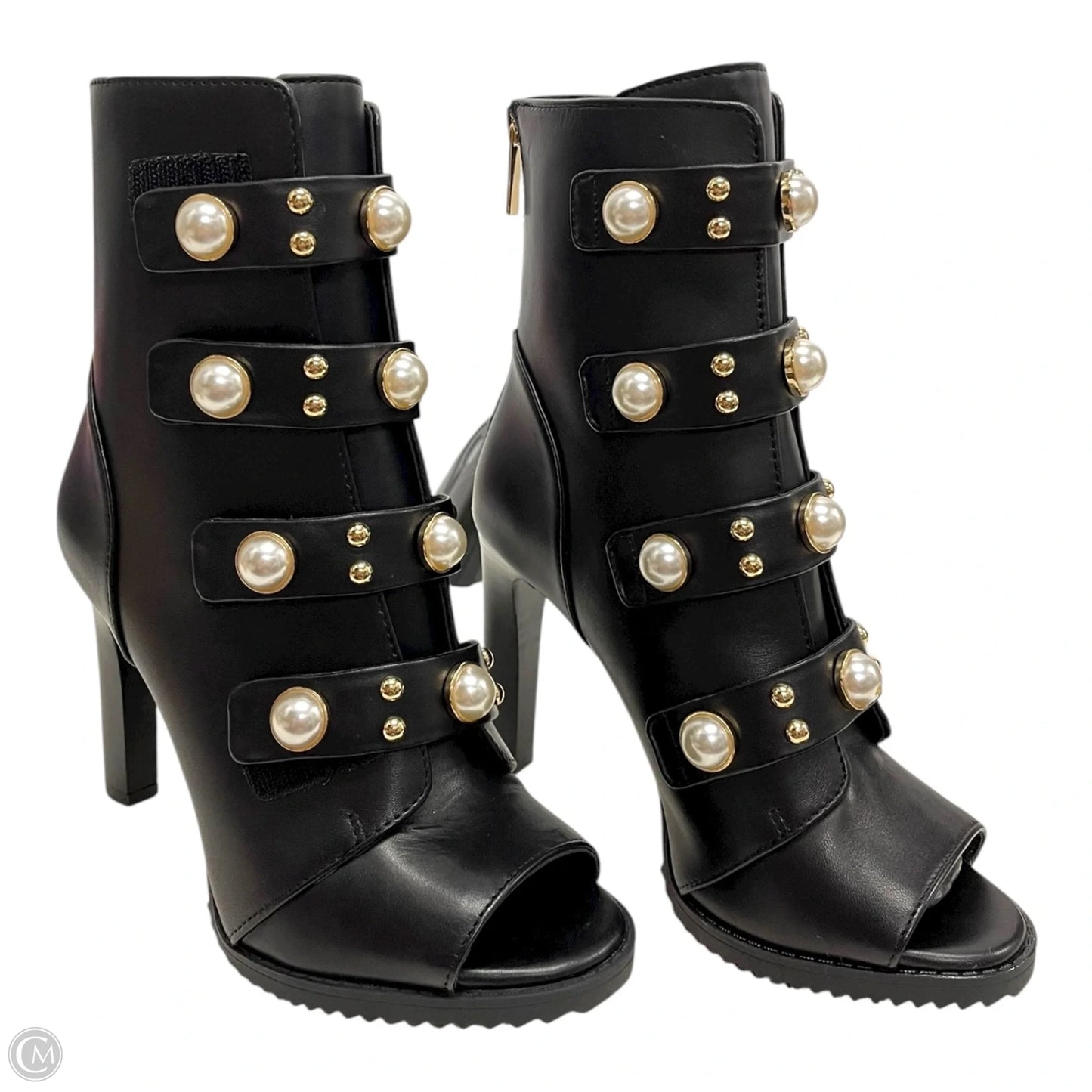Boots Designer By Karl Lagerfeld In Black & Cream, Size: 7