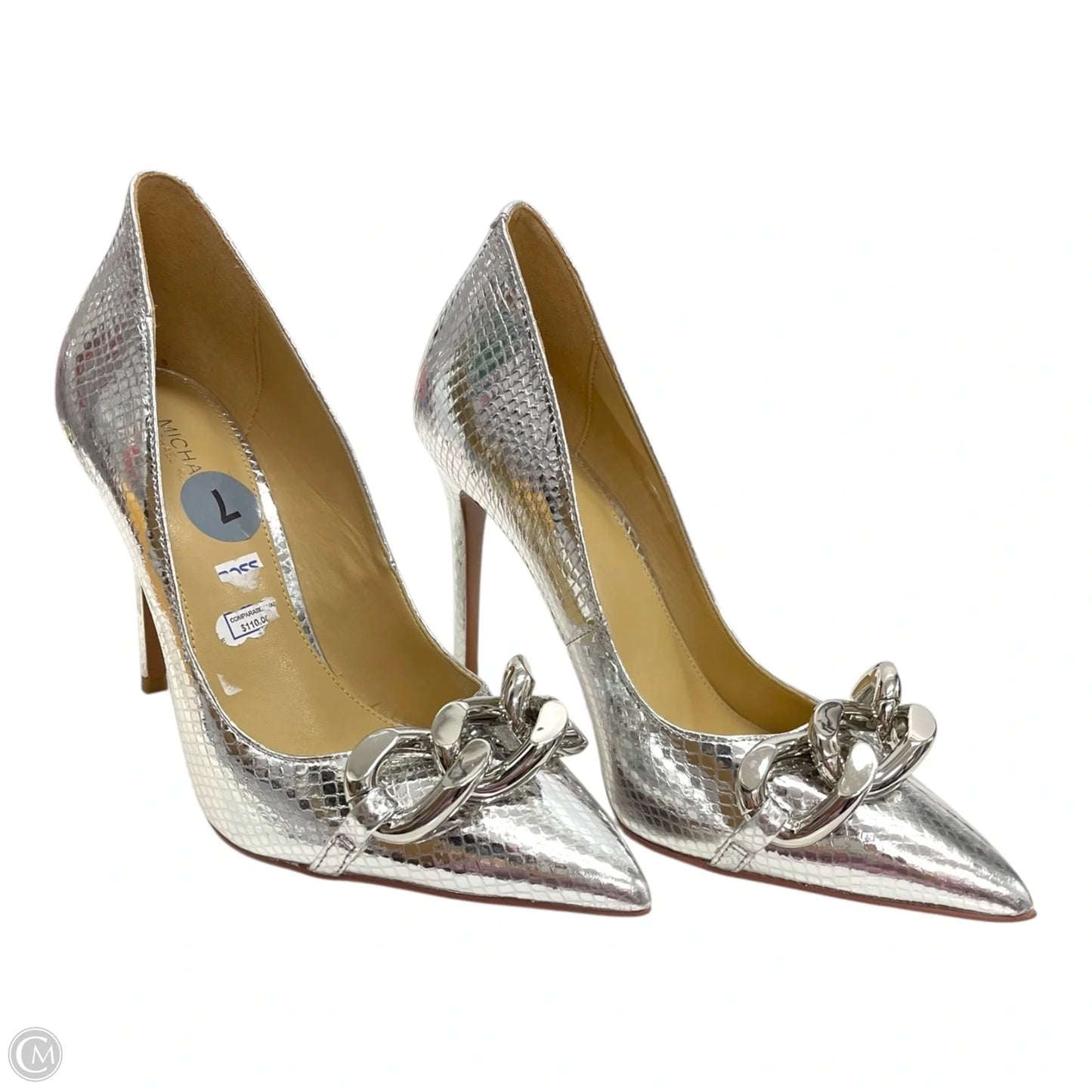 Shoes Heels Stiletto By Michael By Michael Kors In Silver, Size: 7