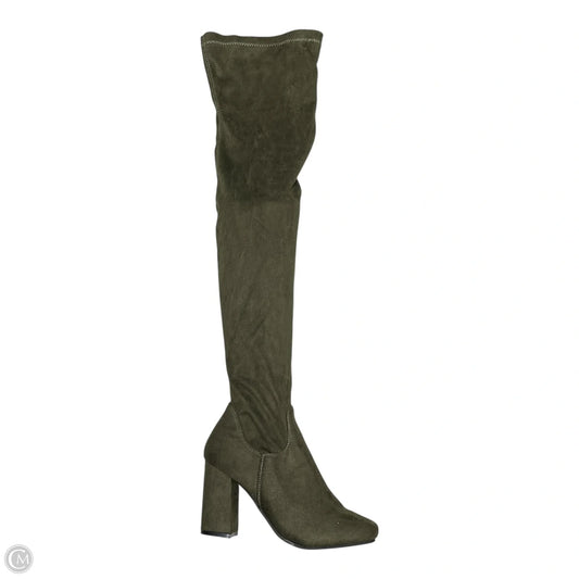 Boots Knee Heels By J. ADAMS In Green, Size: 8.5