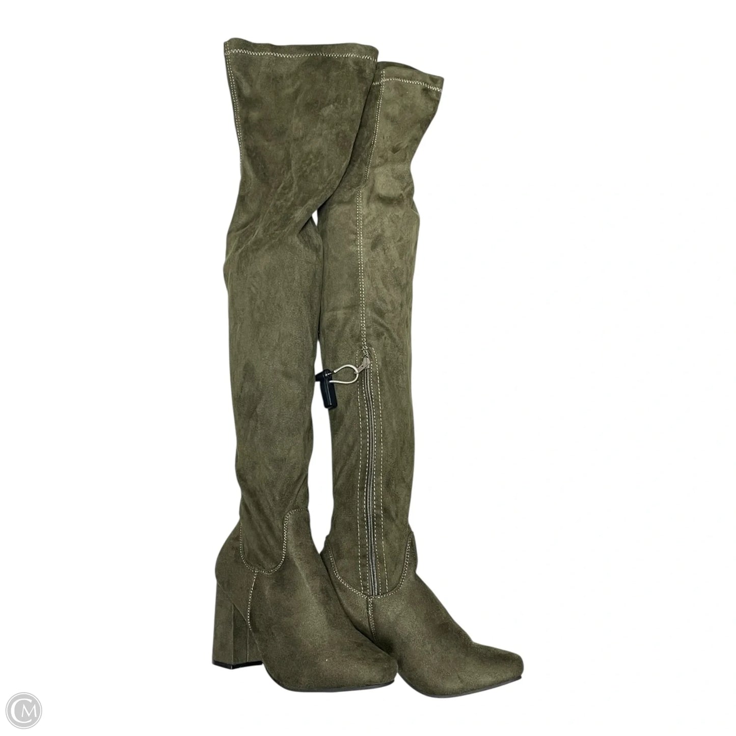 Boots Knee Heels By J. ADAMS In Green, Size: 8.5