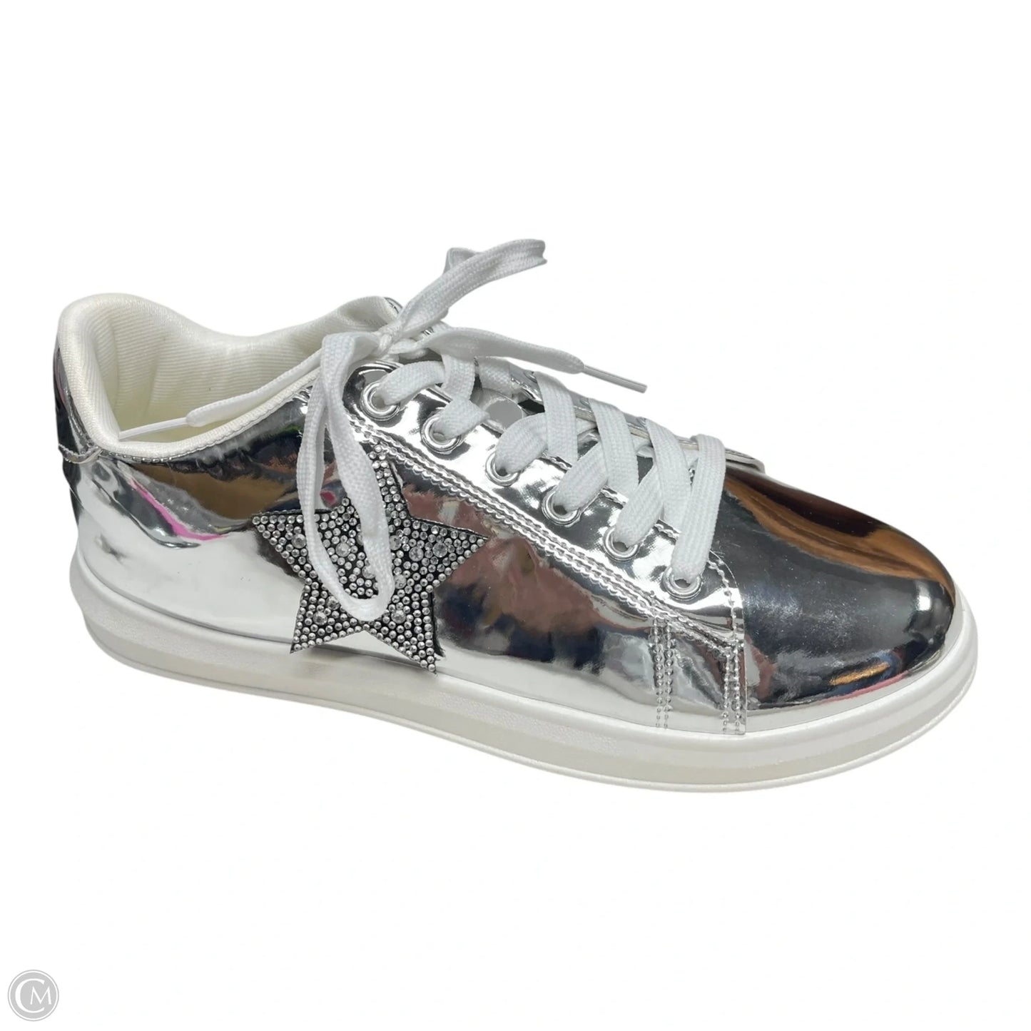 Shoes Sneakers By Bamboo In Silver, Size: 8.5