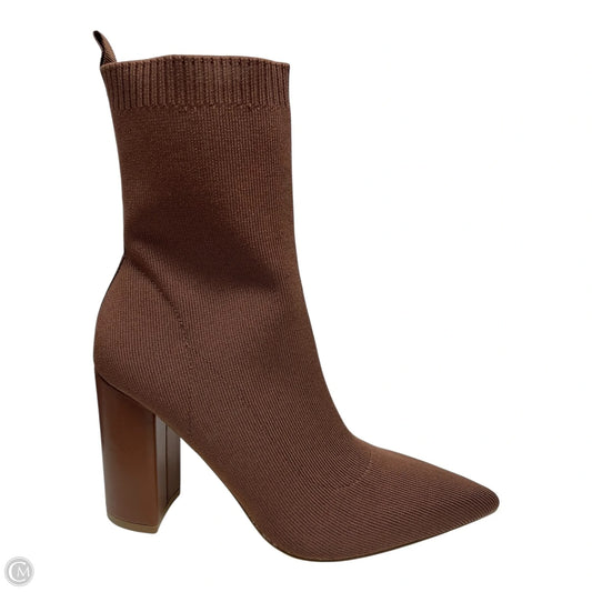 Boots Ankle Heels By Liliana In Brown, Size: 8.5