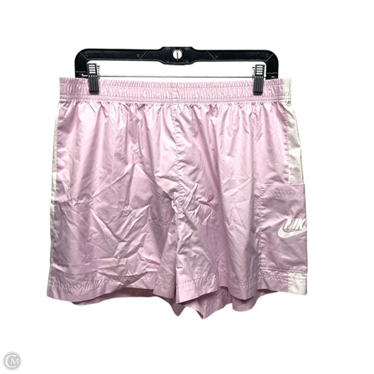 Athletic Shorts By Nike Apparel In Pink & White, Size: L