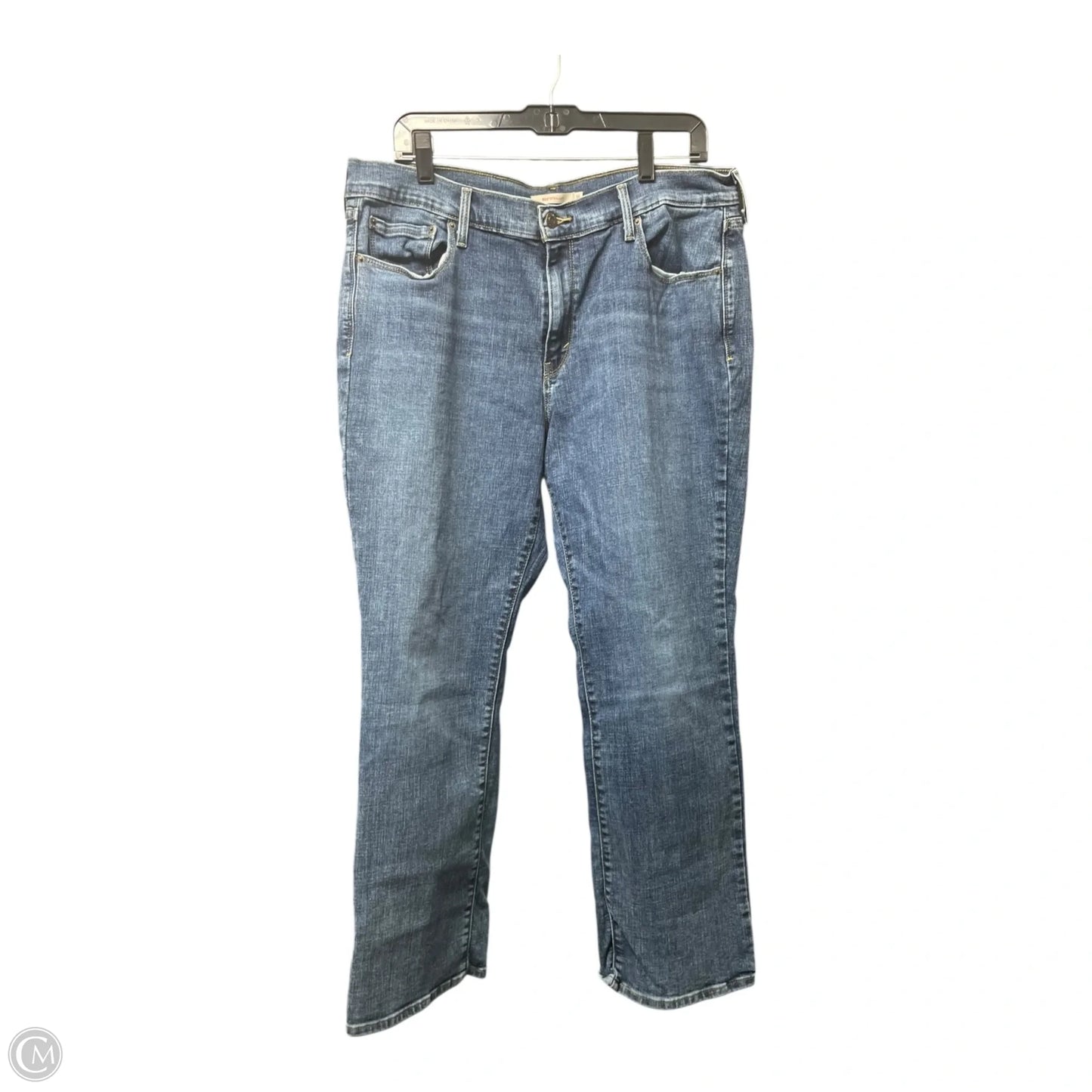 Jeans Straight By Levis In Blue Denim, Size: 16