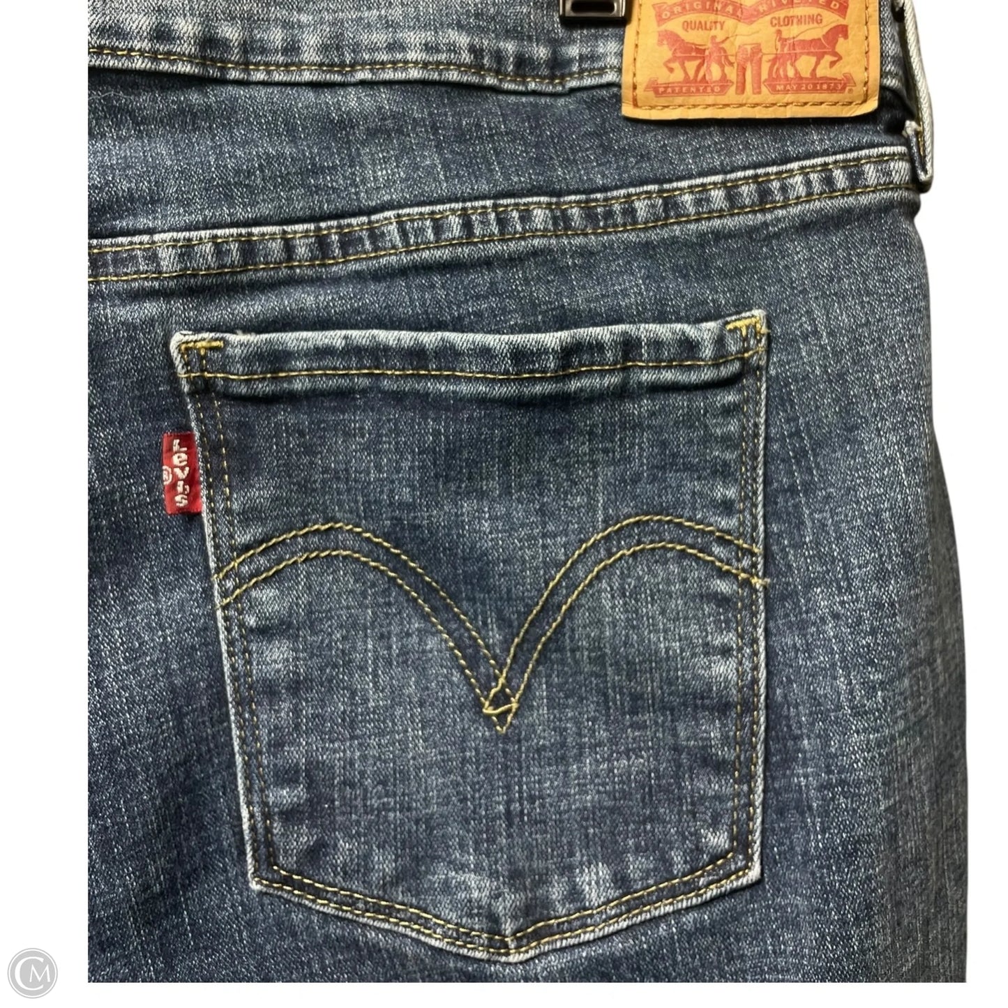 Jeans Straight By Levis In Blue Denim, Size: 16