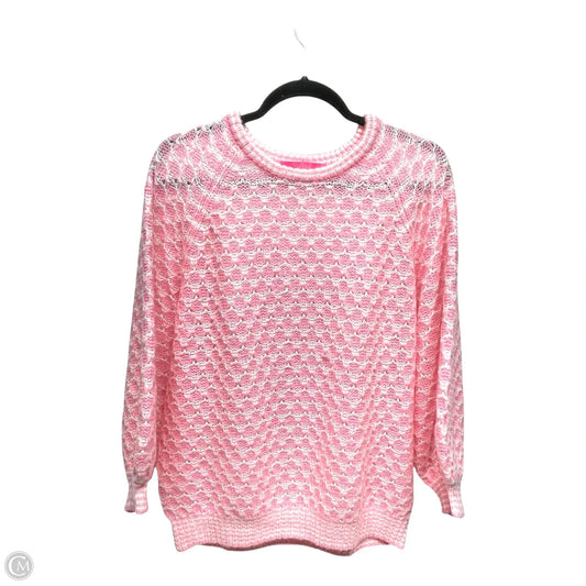 Sweater Designer By Lilly Pulitzer In Pink & White, Size: L