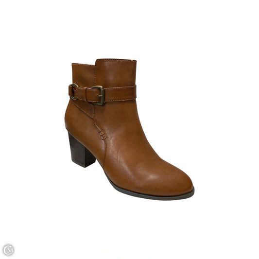 Boots Ankle Heels By Bass In Brown, Size: 8.5