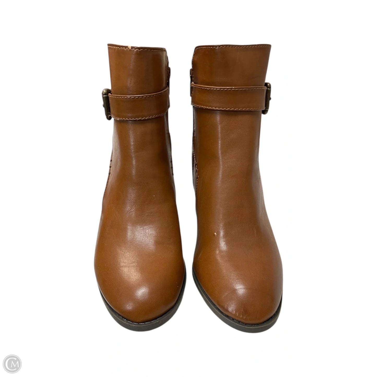 Boots Ankle Heels By Bass In Brown, Size: 8.5