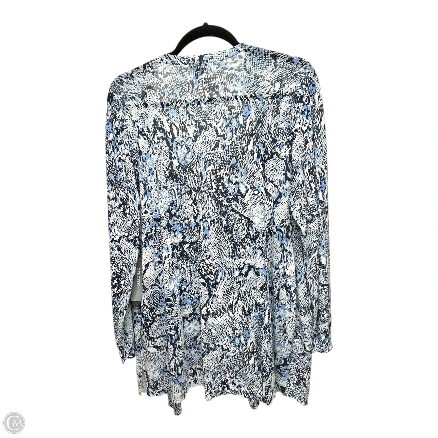 Cardigan By Chicos In Blue & White, Size: L