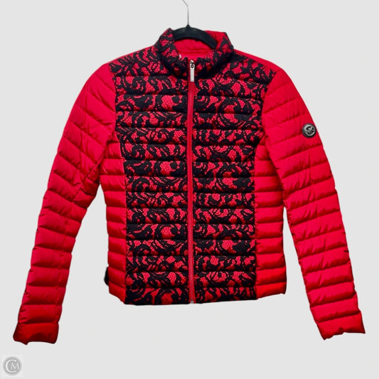 Jacket Puffer & Quilted By Michael By Michael Kors In Black & Red, Size: Xs