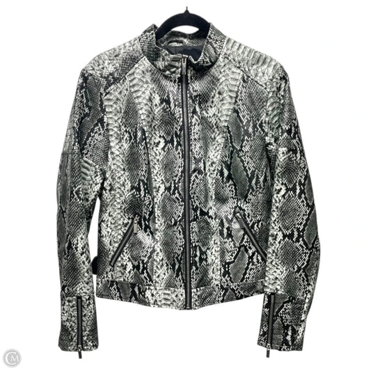 Jacket Moto By Baccini In Snakeskin Print, Size: L