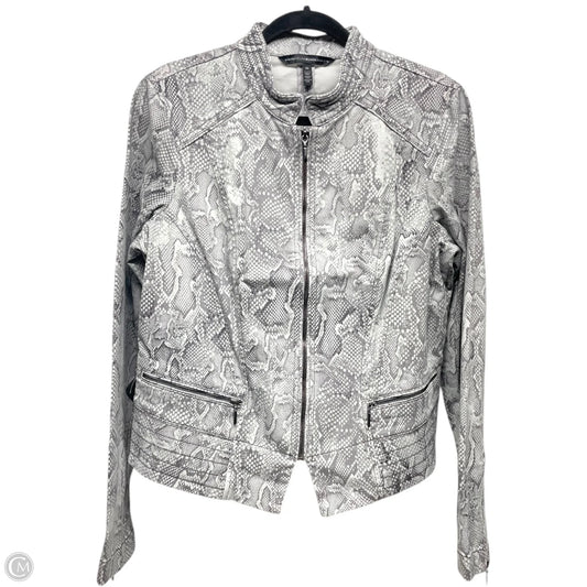 Jacket Moto By White House Black Market In Snakeskin Print, Size: 14