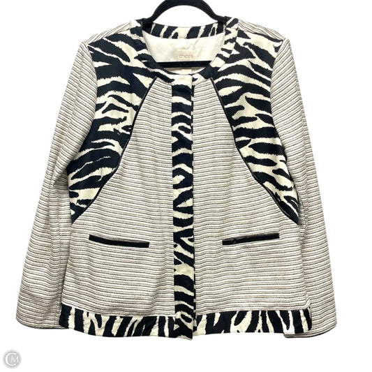 Blazer By Chicos In Zebra Print, Size: L