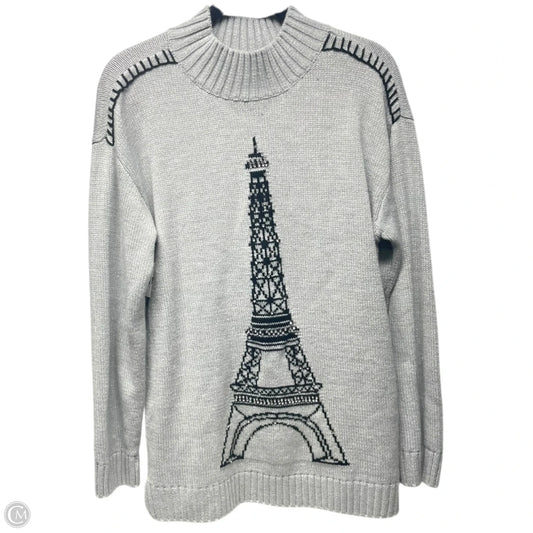 Sweater Designer By Karl Lagerfeld In Black & Grey, Size: M