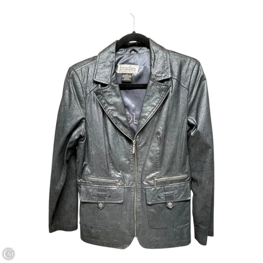 Jacket Leather By BRADLEY In Silver, Size: S