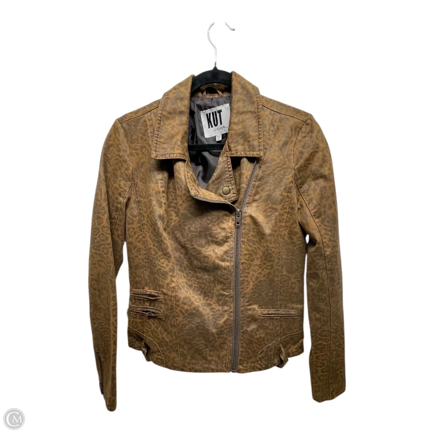 Jacket Moto By Kut In Animal Print, Size: M